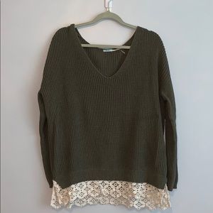 UO Olive Green Detailed Sweater